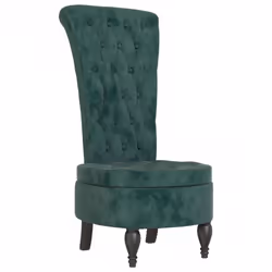 vidaXL High Back Chair Sofa Chair Living Room Seat Chair Velvet Button Design - dark green