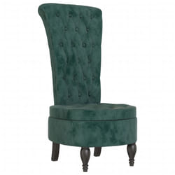 vidaXL High Back Chair Sofa Chair Living Room Seat Chair Velvet Button Design - dark green
