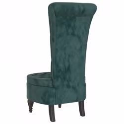 vidaXL High Back Chair Sofa Chair Living Room Seat Chair Velvet Button Design - dark green - Additional view 4
