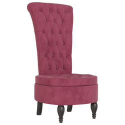 vidaXL High Back Chair Sofa Chair Living Room Seat Chair Velvet Button Design - wine red