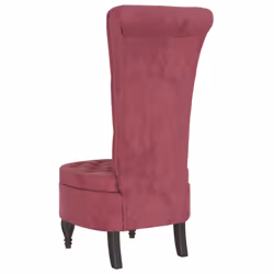 vidaXL High Back Chair Sofa Chair Living Room Seat Chair Velvet Button Design - wine red - Additional view 4