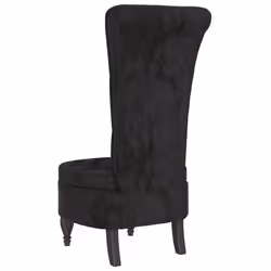 vidaXL High Back Chair Sofa Chair Living Room Seat Chair Velvet Button Design - black - Additional view 4
