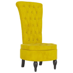 vidaXL High Back Chair Sofa Chair Living Room Seat Chair Velvet Button Design - yellow