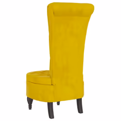 vidaXL High Back Chair Sofa Chair Living Room Seat Chair Velvet Button Design - yellow - Additional view 4