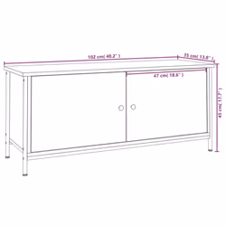 vidaXL TV Cabinet TV Stand Sideboard Media Cabinet with Doors Engineered Wood - smoked oak, 102 x 35 x 45 cm - Additional view 9