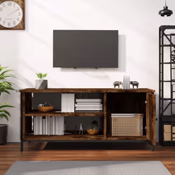 vidaXL TV Cabinet TV Stand Sideboard Media Cabinet TV Unit Engineered Wood - smoked oak