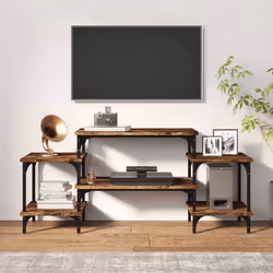 vidaXL TV Cabinet Engineered Wood TV Console Media Unit TV Unit Hifi Cabinet - smoked oak, 117 x 35 x 52 cm - Additional view 2