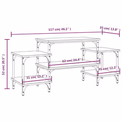 vidaXL TV Cabinet Engineered Wood TV Console Media Unit TV Unit Hifi Cabinet - smoked oak, 117 x 35 x 52 cm - Additional view 3