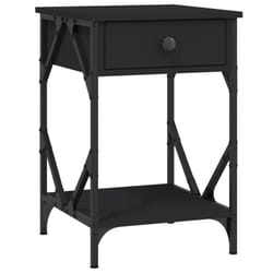 vidaXL Bedside Cabinets Side Table Nightstand Bed Cabinet Engineered Wood - black, 1 pcs