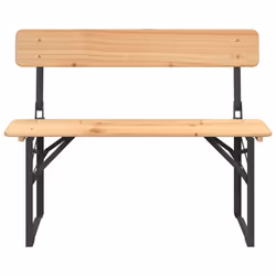 vidaXL Folding Beer Table Set Wooden Table and Bench 3 Piece Solid Wood Fir - Additional view 4