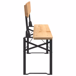 vidaXL Folding Beer Table Set Wooden Table and Bench 3 Piece Solid Wood Fir - Additional view 5