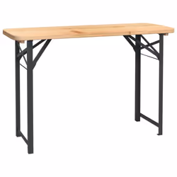 vidaXL Folding Beer Table Set Wooden Table and Bench 3 Piece Solid Wood Fir - Additional view 7