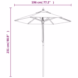 vidaXL Garden Parasol Outdoor Umbrella Parasol Sun Shade with Wooden Pole - anthracite - Additional view 3