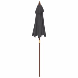 vidaXL Garden Parasol Outdoor Umbrella Parasol Sun Shade with Wooden Pole - anthracite - Additional view 4