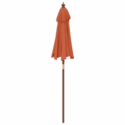 vidaXL Garden Parasol Outdoor Umbrella Parasol Sun Shade with Wooden Pole - terracotta - Additional view 4
