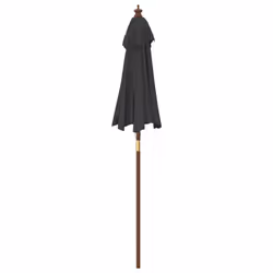vidaXL Garden Parasol Outdoor Umbrella Parasol Sun Shade with Wooden Pole - black - Additional view 4