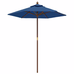 vidaXL Garden Parasol Outdoor Umbrella Parasol Sun Shade with Wooden Pole - blue