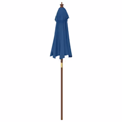 vidaXL Garden Parasol Outdoor Umbrella Parasol Sun Shade with Wooden Pole - blue - Additional view 4