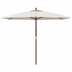 vidaXL Garden Parasol Outdoor Umbrella Parasol Sun Shade with Wooden Pole - sand - Additional view 2