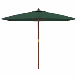 vidaXL Garden Parasol Outdoor Umbrella Parasol Sun Shade with Wooden Pole - green