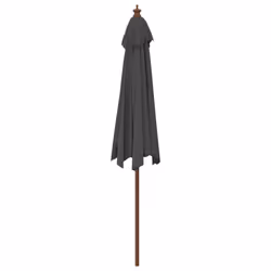 vidaXL Garden Parasol Outdoor Umbrella Parasol Sun Shade with Wooden Pole - anthracite - Additional view 4