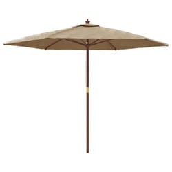 vidaXL Garden Parasol Outdoor Umbrella Parasol Sun Shade with Wooden Pole - taupe