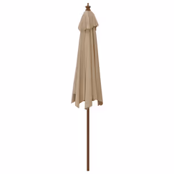 vidaXL Garden Parasol Outdoor Umbrella Parasol Sun Shade with Wooden Pole - taupe - Additional view 4