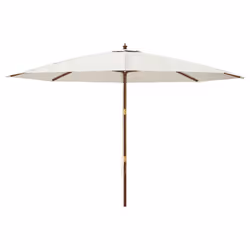 vidaXL Garden Parasol Outdoor Umbrella Patio Sun Shade with Wooden Pole - sand - Additional view 2