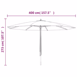 vidaXL Garden Parasol Outdoor Umbrella Patio Sun Shade with Wooden Pole - sand - Additional view 3