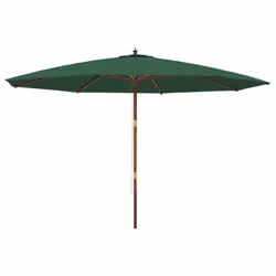 vidaXL Garden Parasol Outdoor Umbrella Patio Sun Shade with Wooden Pole - green