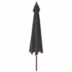 vidaXL Garden Parasol Outdoor Umbrella Patio Sun Shade with Wooden Pole - anthracite - Additional view 4