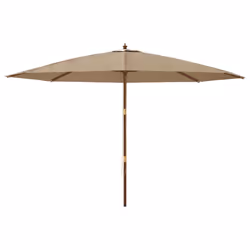 vidaXL Garden Parasol Outdoor Umbrella Patio Sun Shade with Wooden Pole - taupe - Additional view 2