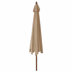 vidaXL Garden Parasol Outdoor Umbrella Patio Sun Shade with Wooden Pole - taupe - Additional view 4