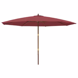 vidaXL Garden Parasol Outdoor Umbrella Patio Sun Shade with Wooden Pole - red