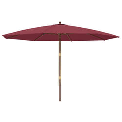 vidaXL Garden Parasol Outdoor Umbrella Patio Sun Shade with Wooden Pole - red