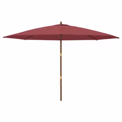 vidaXL Garden Parasol Outdoor Umbrella Patio Sun Shade with Wooden Pole - red