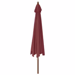 vidaXL Garden Parasol Outdoor Umbrella Patio Sun Shade with Wooden Pole - red - Additional view 4