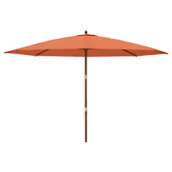 vidaXL Garden Parasol Outdoor Umbrella Sun Shade with Wooden Pole Terracotta - Additional view 2