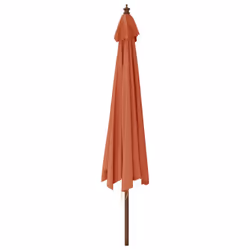vidaXL Garden Parasol Outdoor Umbrella Sun Shade with Wooden Pole Terracotta - Additional view 4
