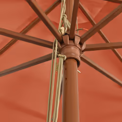 vidaXL Garden Parasol Outdoor Umbrella Sun Shade with Wooden Pole Terracotta - Additional view 5