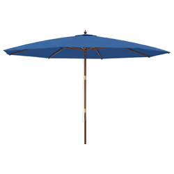 vidaXL Garden Parasol Outdoor Umbrella Patio Sun Shade with Wooden Pole - blue