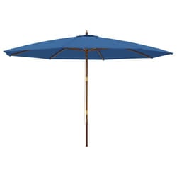 vidaXL Garden Parasol Outdoor Umbrella Patio Sun Shade with Wooden Pole - blue