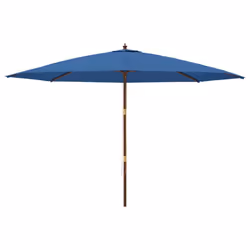vidaXL Garden Parasol Outdoor Umbrella Patio Sun Shade with Wooden Pole - blue