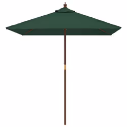vidaXL Garden Parasol Umbrella with Wooden Pole Outdoor Parasol Sun Umbrella - green - Additional view 2