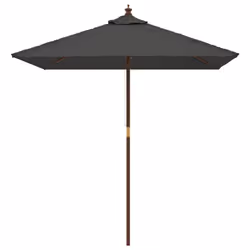 vidaXL Garden Parasol Umbrella with Wooden Pole Outdoor Parasol Sun Umbrella - anthracite