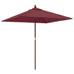 vidaXL Garden Parasol Umbrella with Wooden Pole Outdoor Parasol Sun Umbrella - red