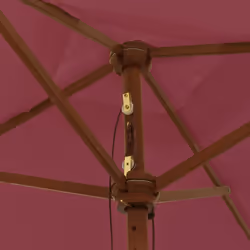 vidaXL Garden Parasol Umbrella with Wooden Pole Outdoor Parasol Sun Umbrella - red - Additional view 4