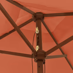 vidaXL Garden Parasol Umbrella with Wooden Pole Outdoor Parasol Sun Umbrella - terracotta - Additional view 4