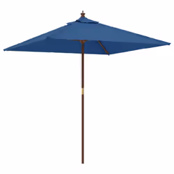 vidaXL Garden Parasol Umbrella with Wooden Pole Outdoor Parasol Sun Umbrella - blue