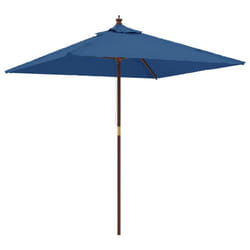vidaXL Garden Parasol Umbrella with Wooden Pole Outdoor Parasol Sun Umbrella - blue